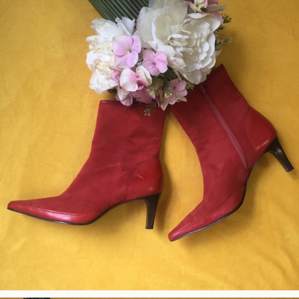 Audrey Brooke Red Leather Sole Boots